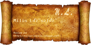 Milis László névjegykártya